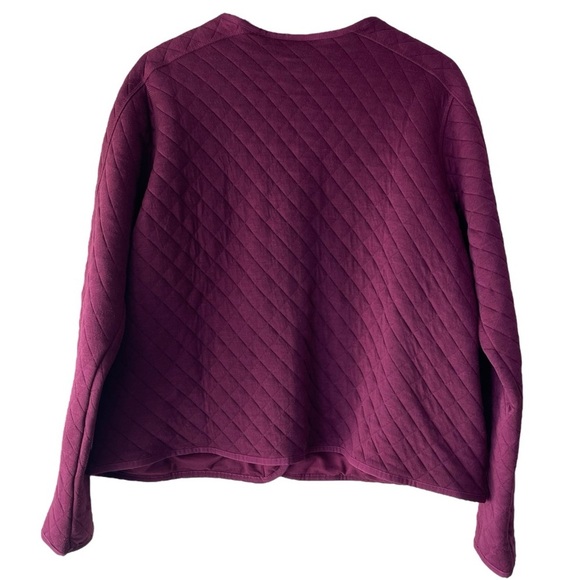 Columbia Lodge Quilted Cardigan Sweater Size XL Burgundy Purple Mid Weight Layer - Picture 3 of 8